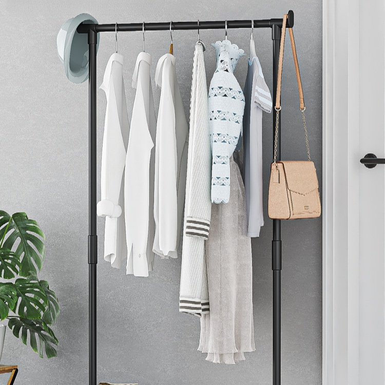 Freistehendes Garderobenregal mit Doppelstange und Schuhablage