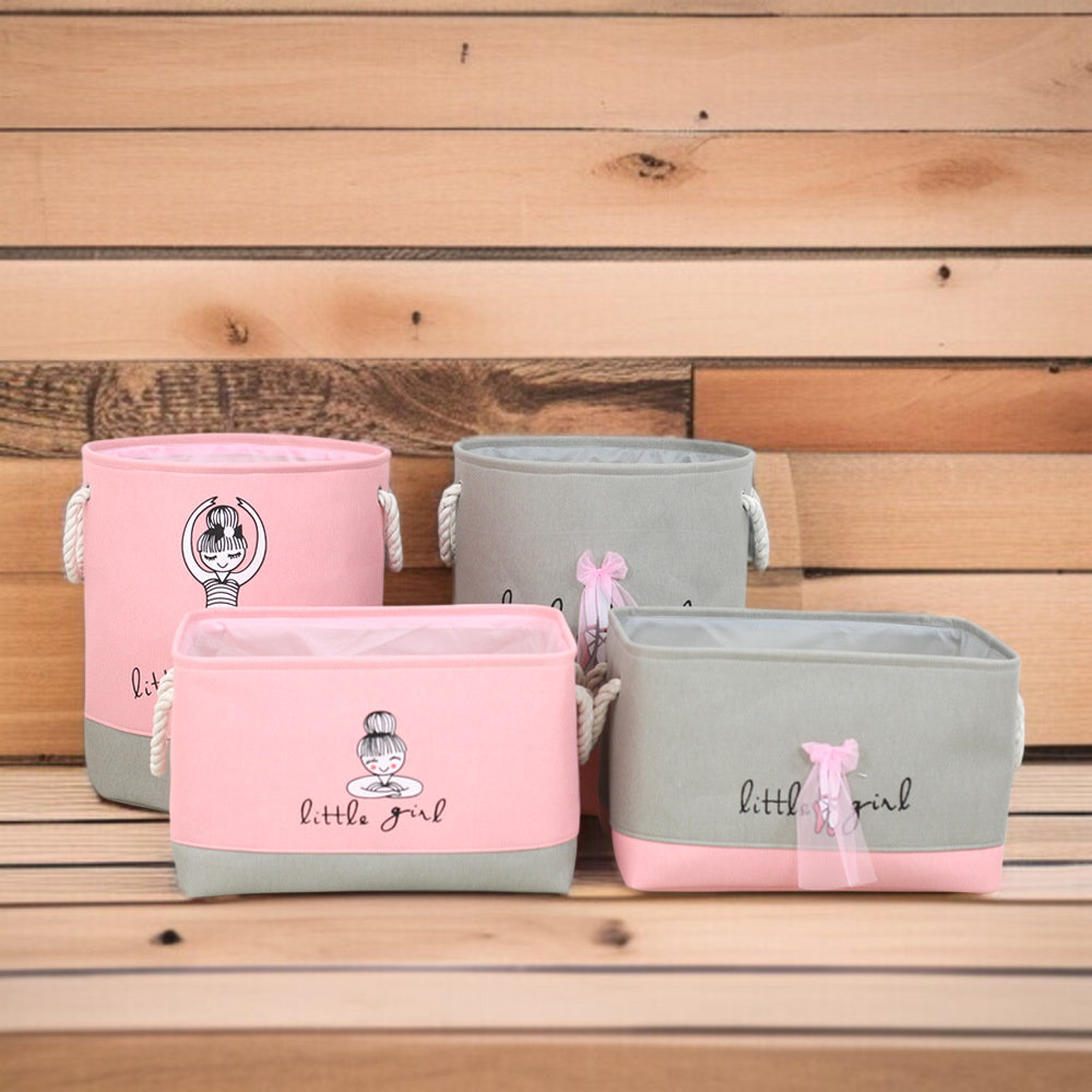 패브릭 수납통 소녀 시리즈 수납 바구니 옷 잡화 정리함