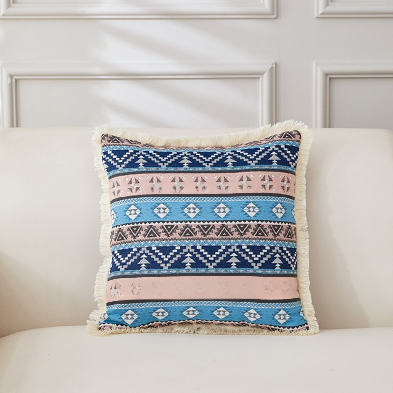 Coussin décoratif rétro en coton et lin