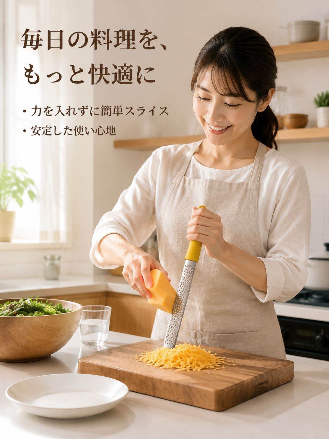 多機能ステンレス製チーズおろし器