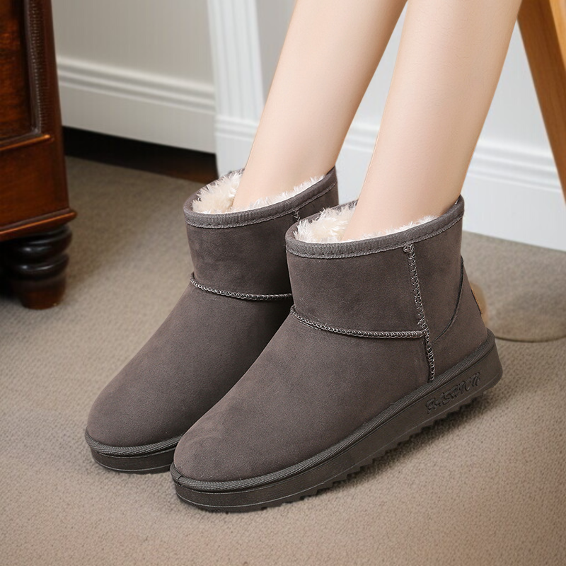 통굽 보온 부츠녀 플랫 소프트 학생 빅사이즈 앵클 부츠