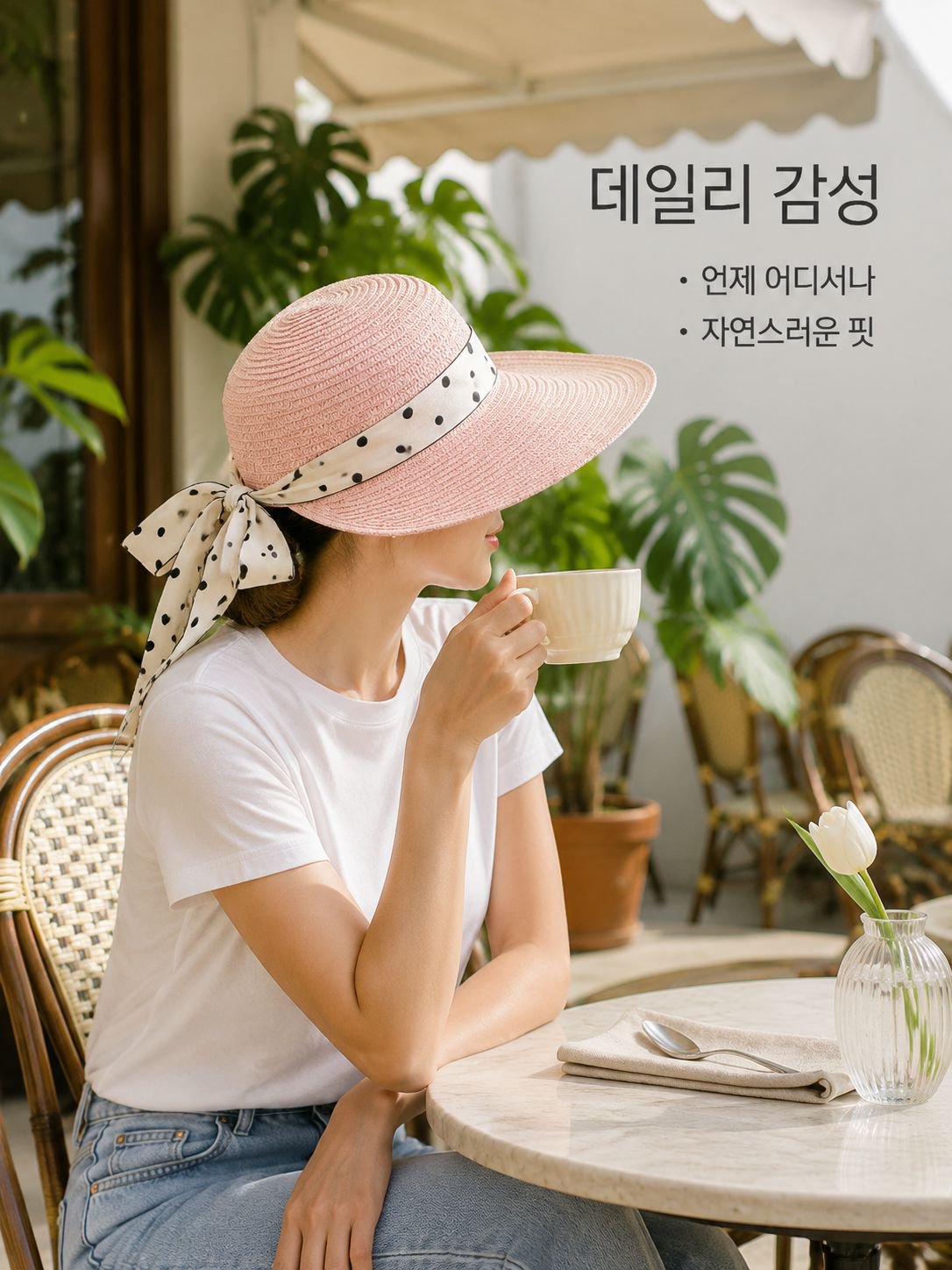 여름 빅 비치 햇 자녀 선캡 우아한 여성 바캉스 선캡 도트 리본 밀짚모자