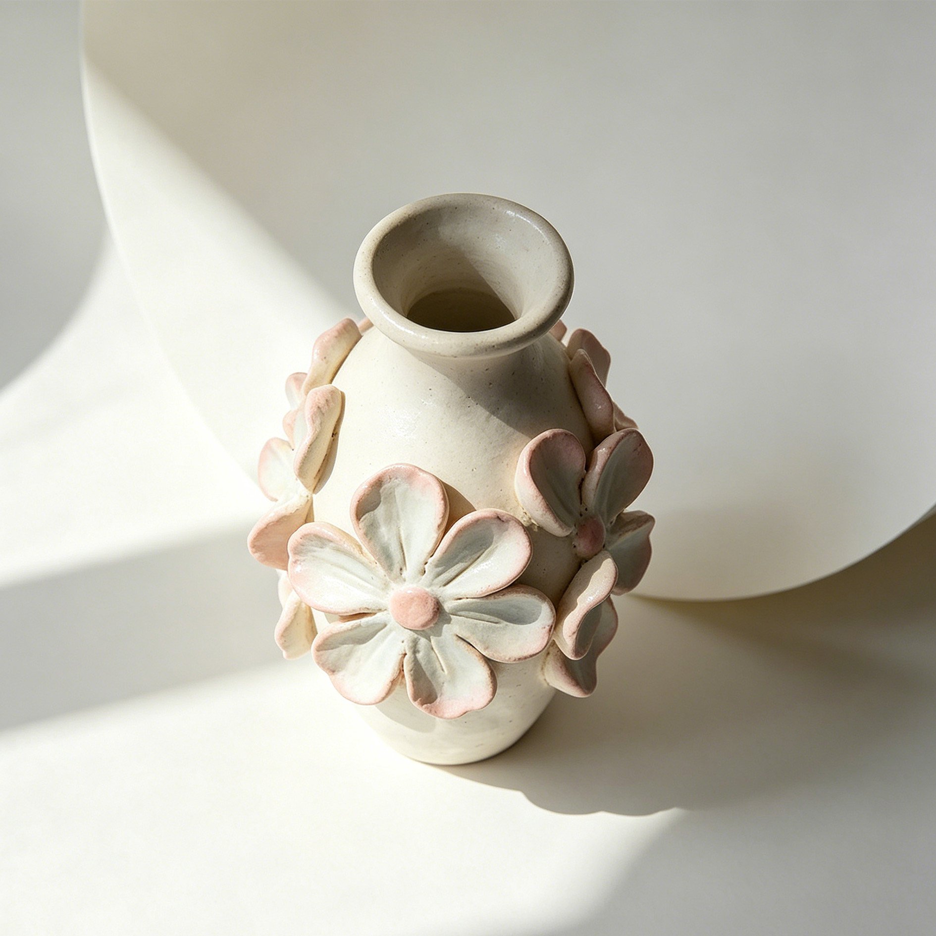 Close-up of intricate hand-carved patterns on glass vase