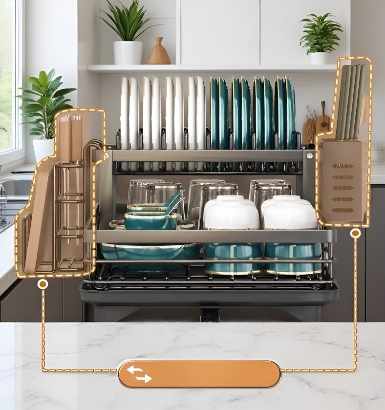 水切り機能付きキッチンラック