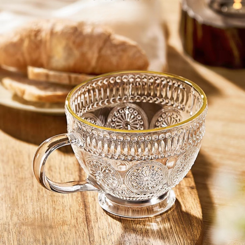 Household Clear Glass Breakfast Mug