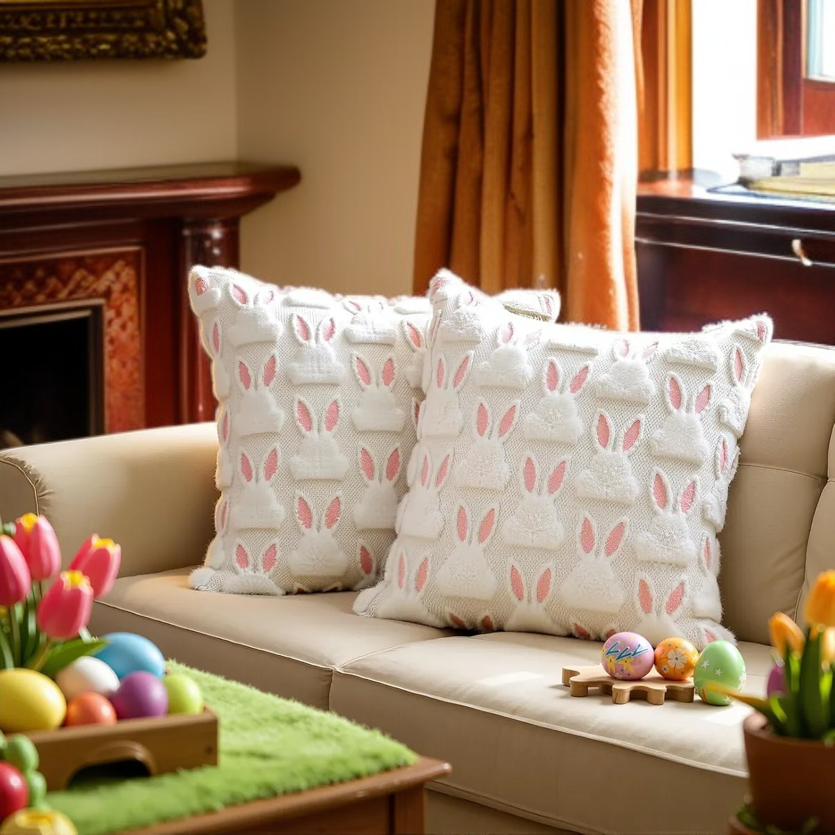 抱枕套毛絨靠墊套趣味節慶佈置客廳沙發靠枕套