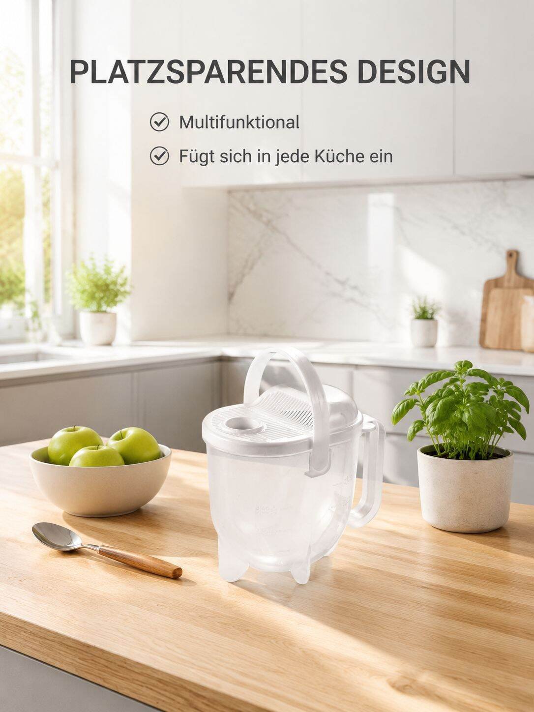 Freihändiger Reiskocher mit Abtropf- und Spülfunktion für Faule