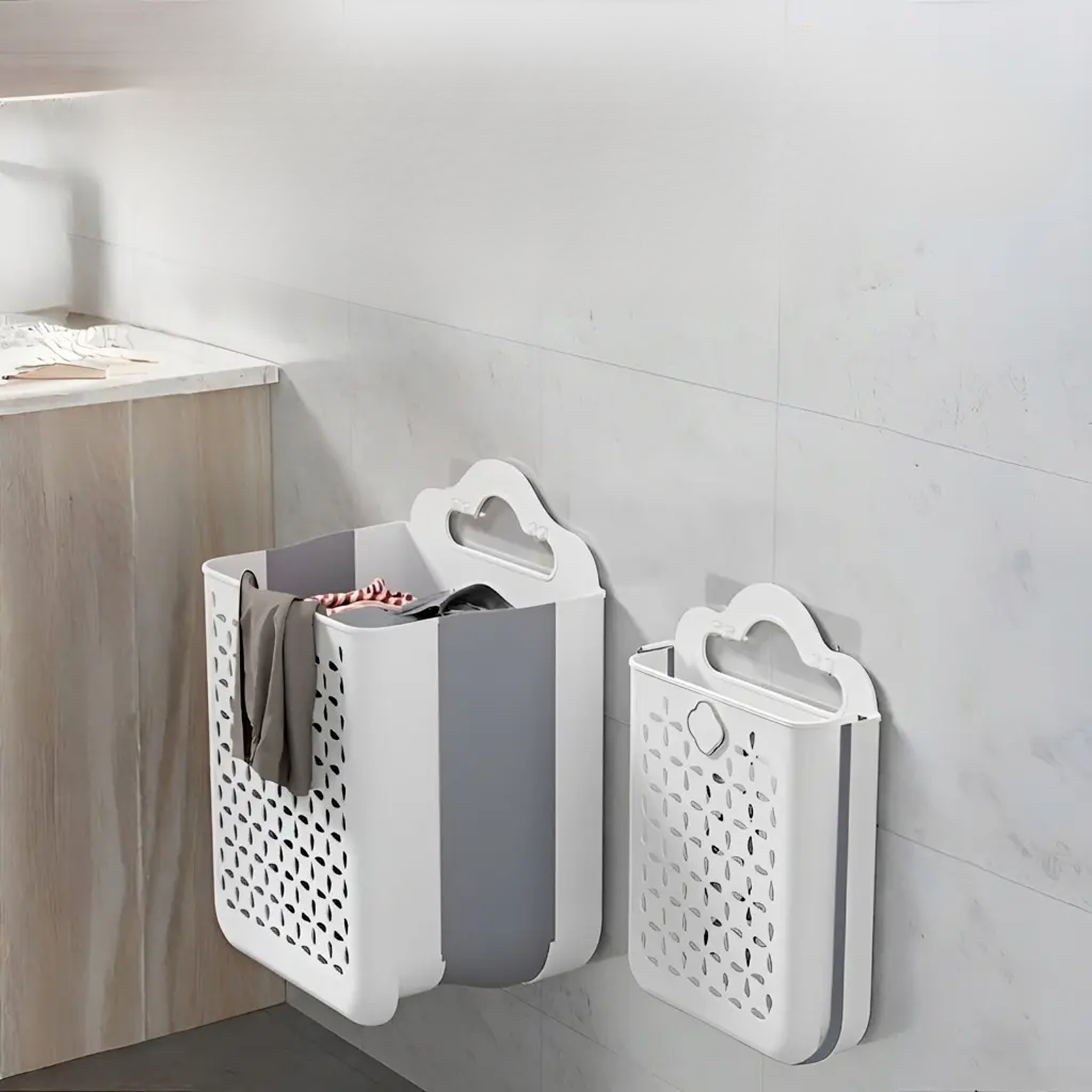 Panier à linge mural pliable