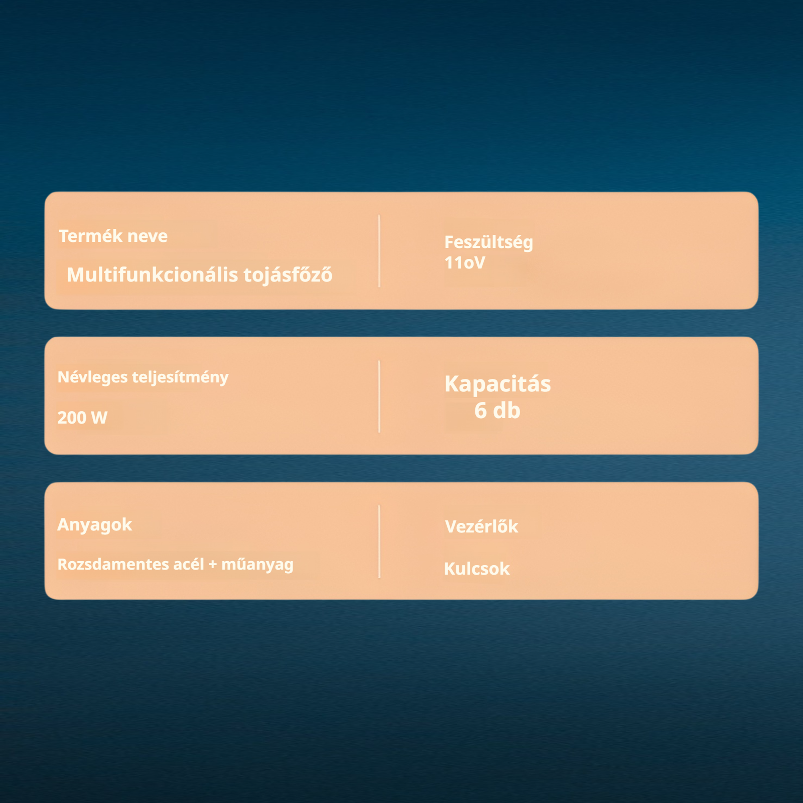 Tartós tojásfőző rozsdamentes acél anyagból