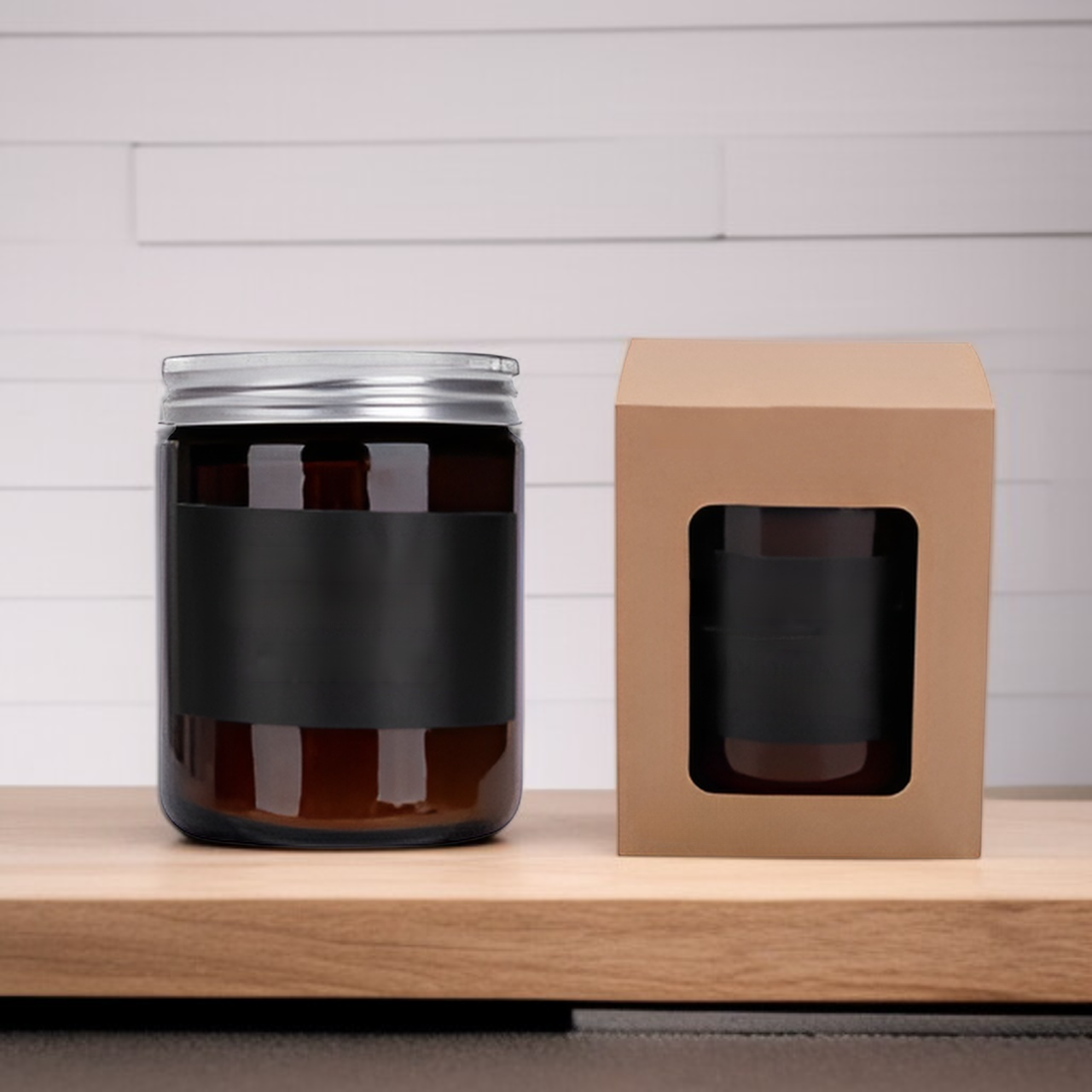 إضاءة رومانسية من شمعة معطرة بنية اللون