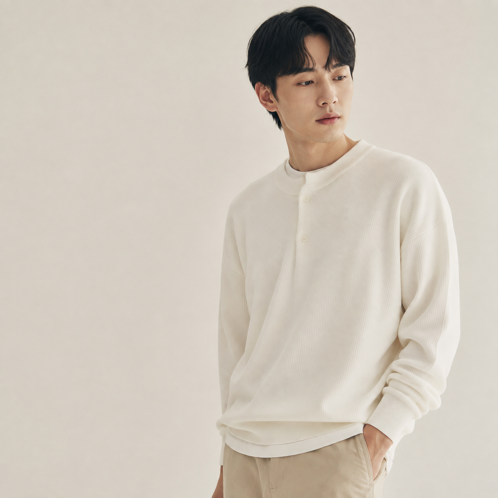 가을겨울 남성 하프집업 루즈핏 니트 스웨터
