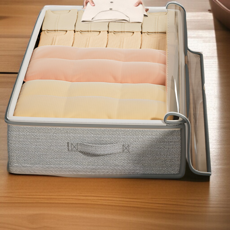 ベッド下収納ボックス フラットな家庭用引き出し式季節キルト収納ボックス ベッド下収納アーティファクト衣類収納ボックス