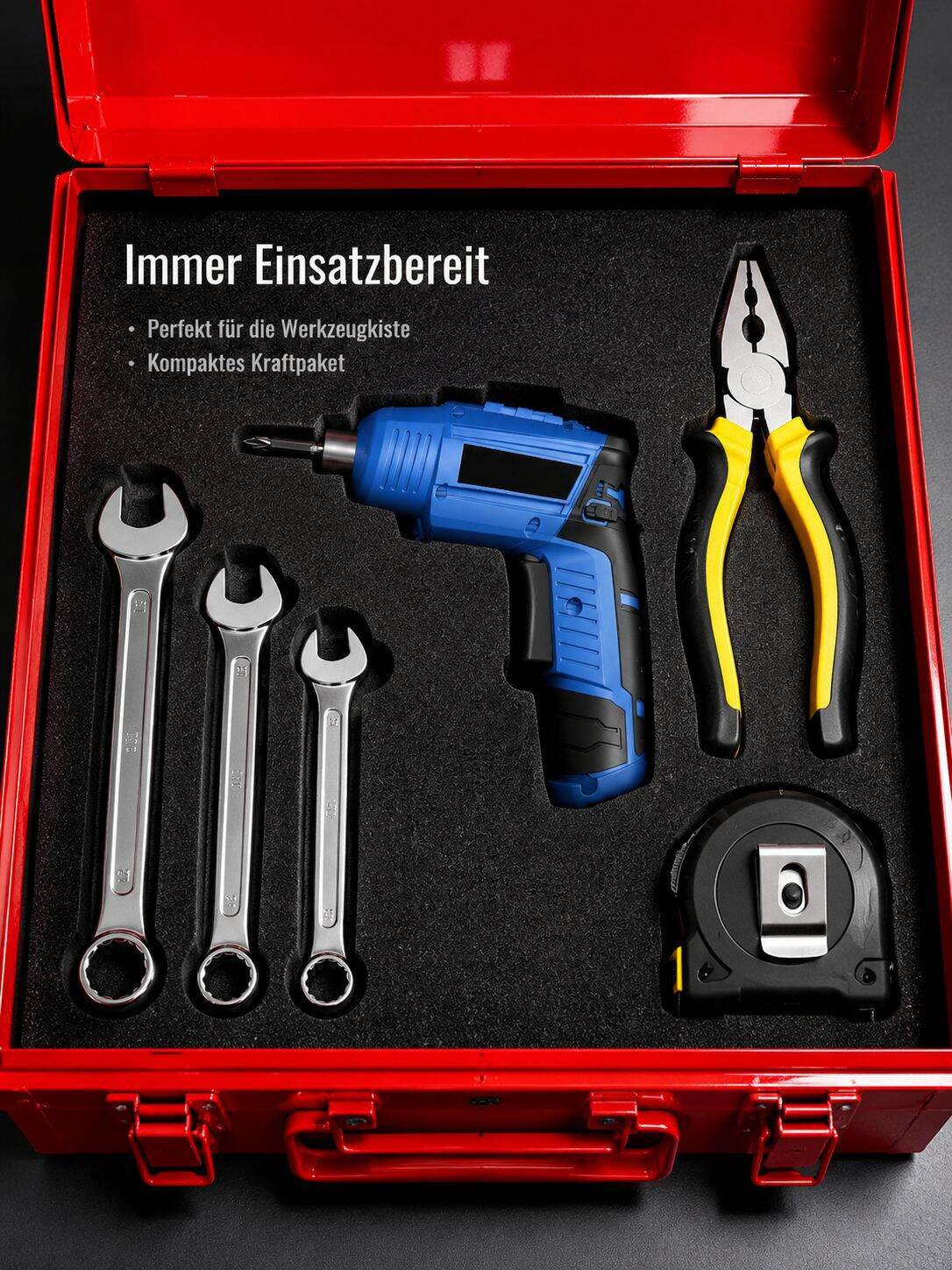 Detailansicht der verschiedenen Schraubenköpfe