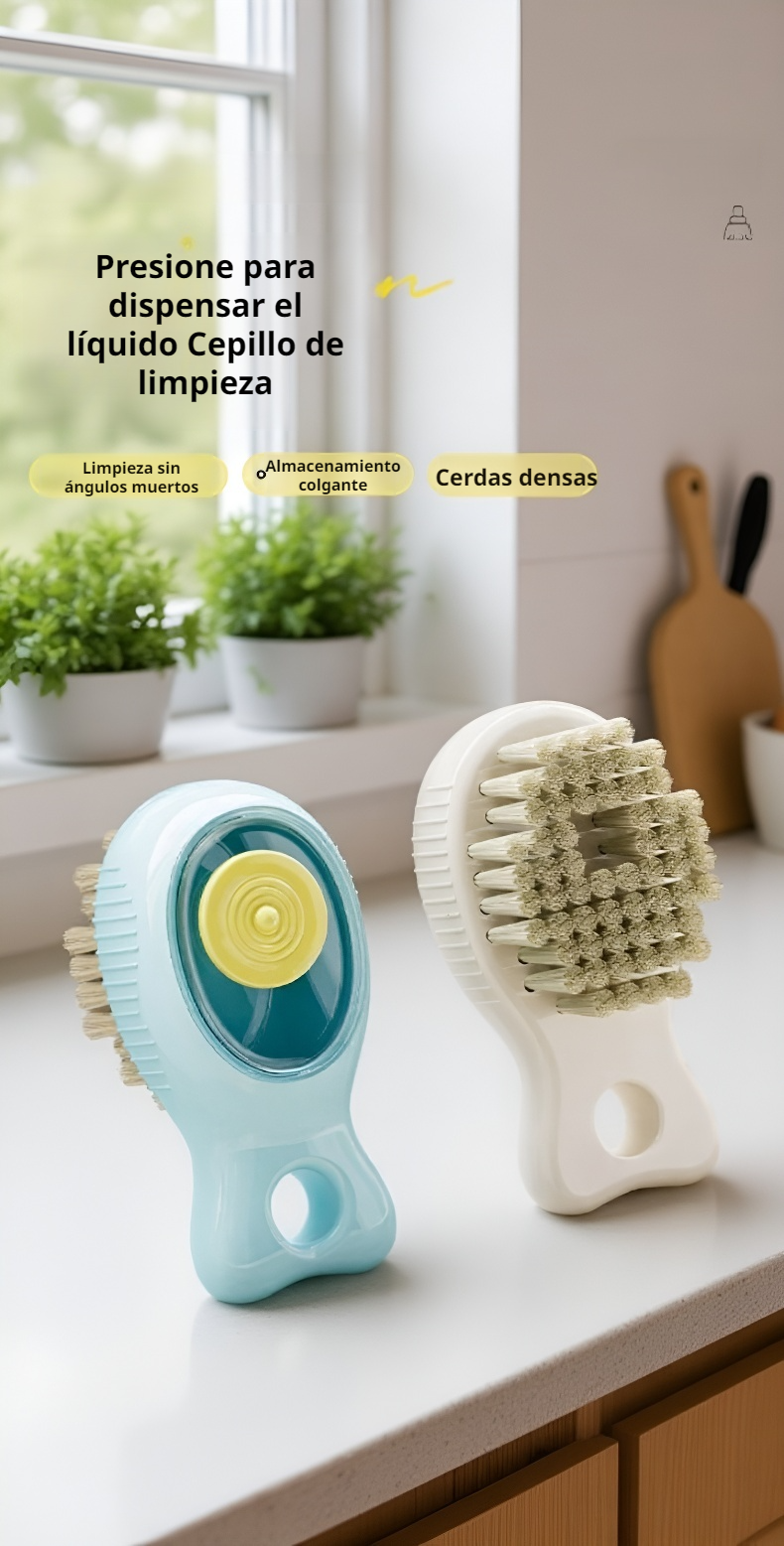Cepillo multiusos con dispensador de jabón integrado