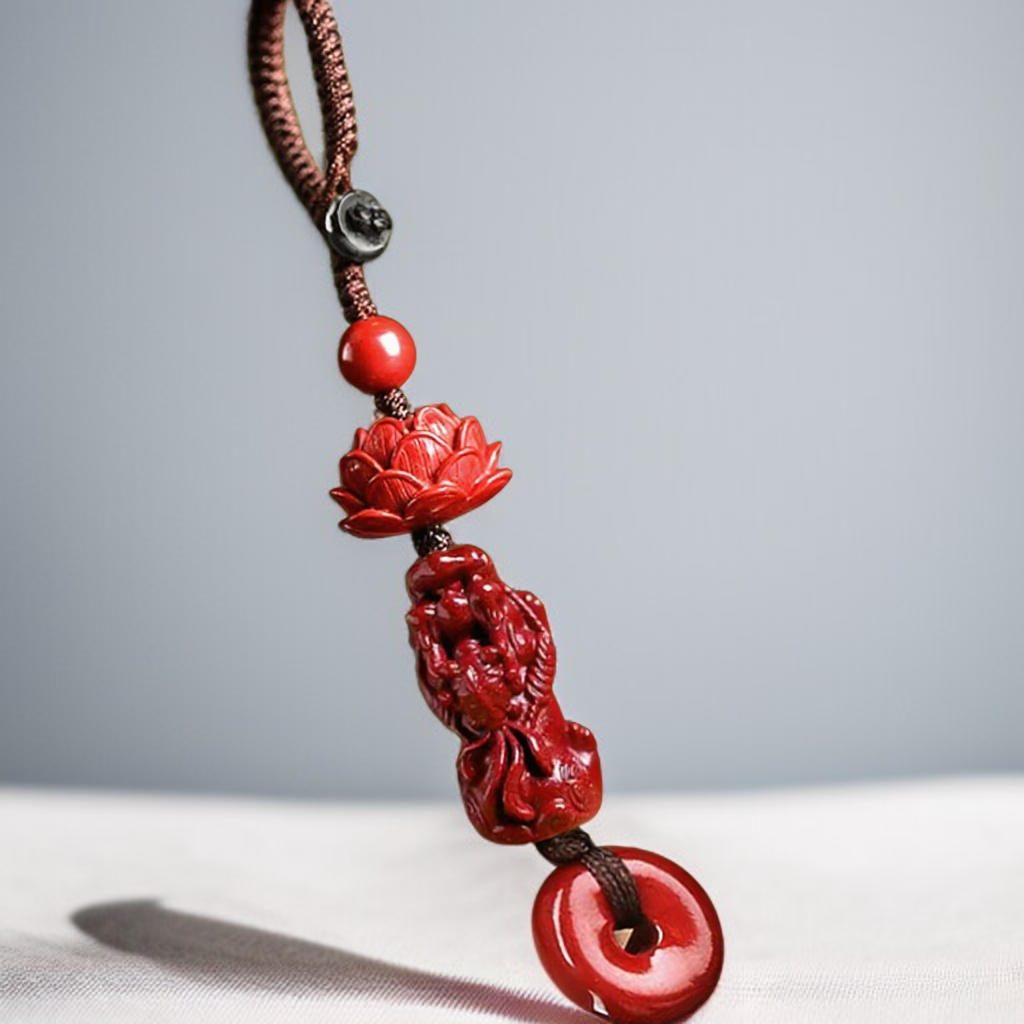 قلادة زهرة اللوتس بيكسيو على رقبة عارضة