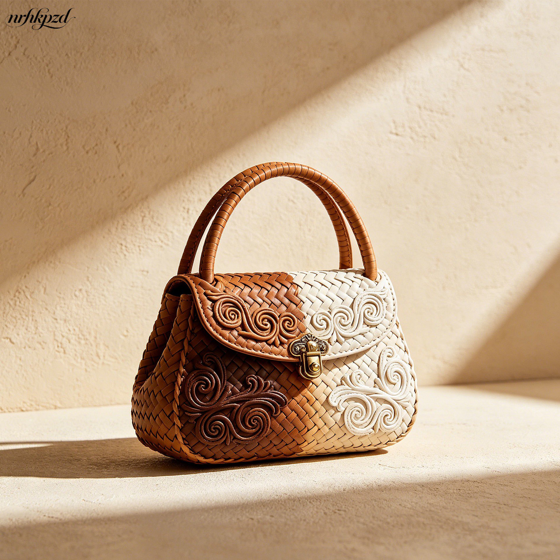 Handgefertigte Handtasche aus Palmfasern