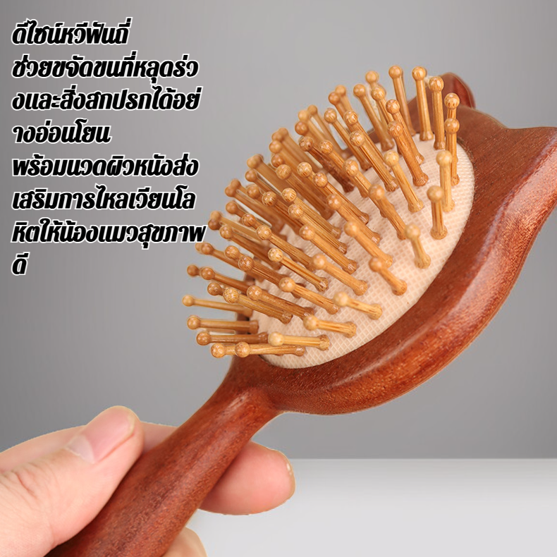 หวีนวดลมไม้จันทน์สำหรับลูกแมว