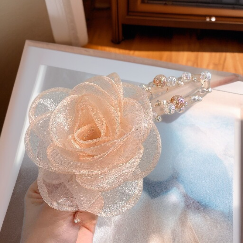 ファッショナブルなヘアアクセサリー、女性用繊細なフラワーヘアクリップ、アップスタイルに最適、3個セット