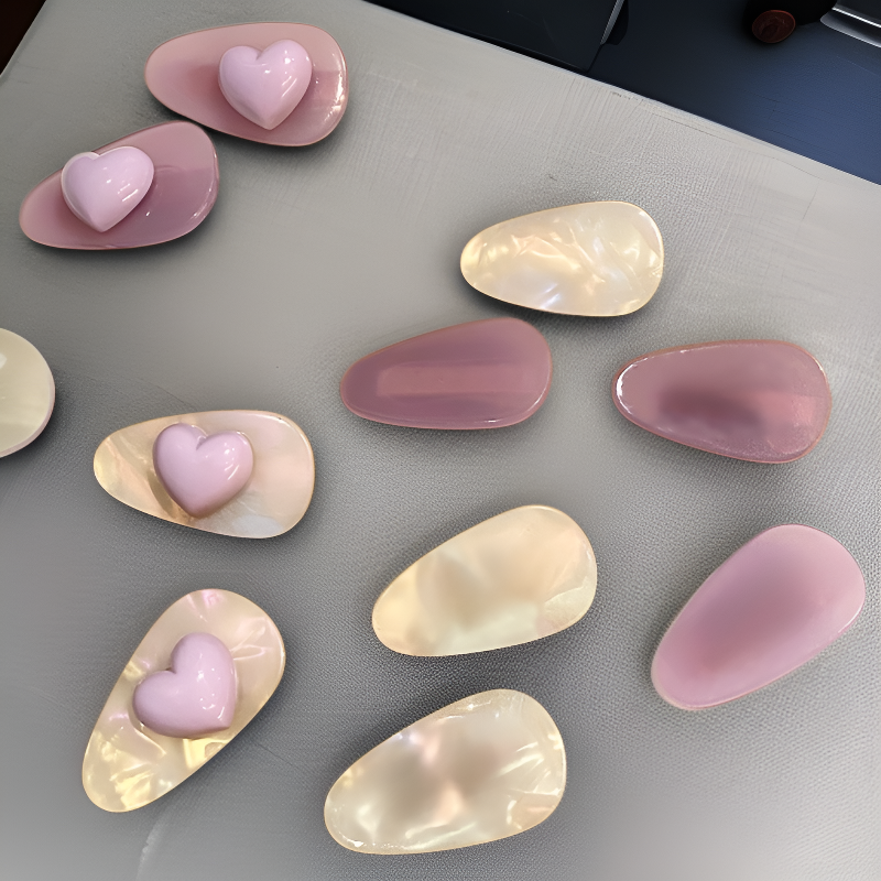 Girls' Heart Letter Side Bangs Clip Acetate Hair Clip