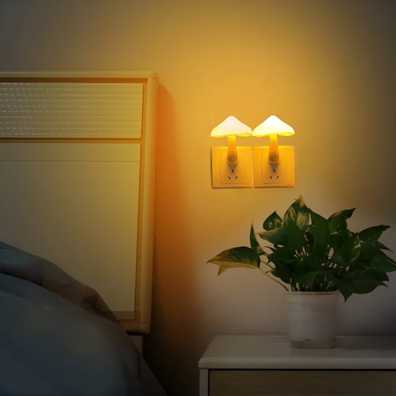 Luz nocturna LED con forma de seta