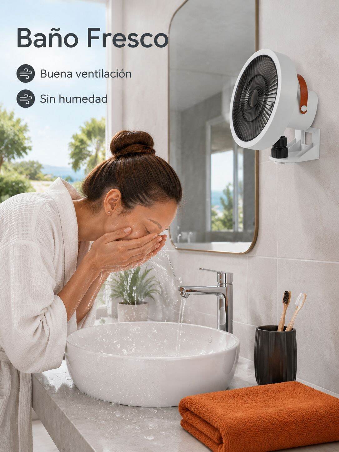 Ventilador de pared sin taladro, instalación fácil