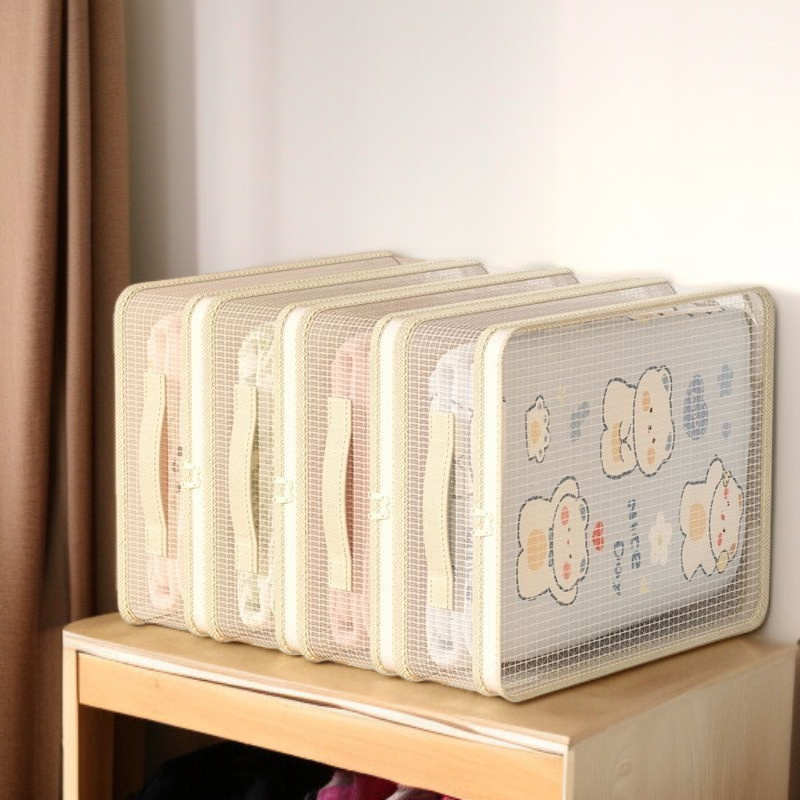 간절기 수납 가방 4종 세트 곰팡이 방지 의류 정리 가방 면 이불 수납 가방 칸막이 망사 옷장 수납 가방