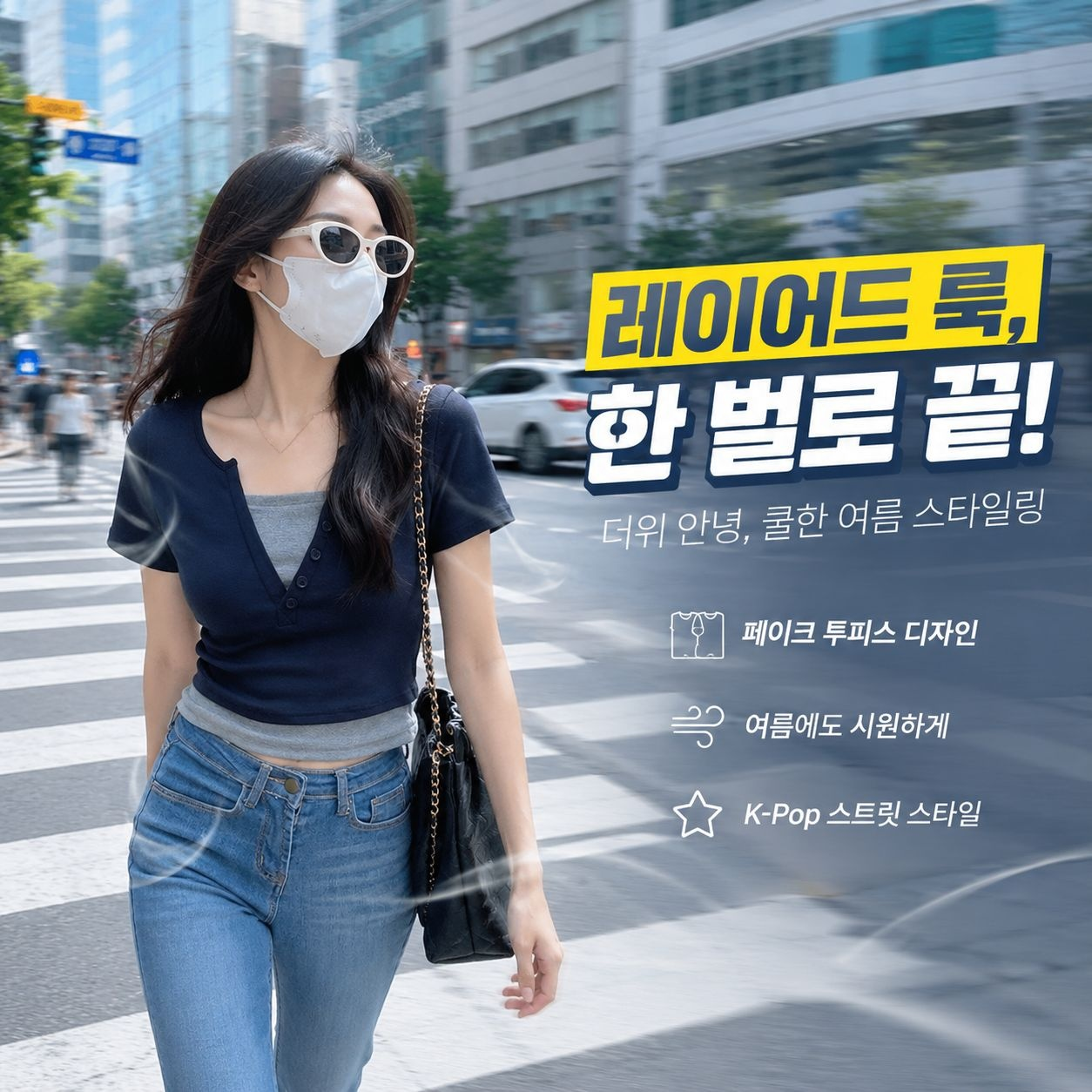 슬림핏 크롭 순수미 상의