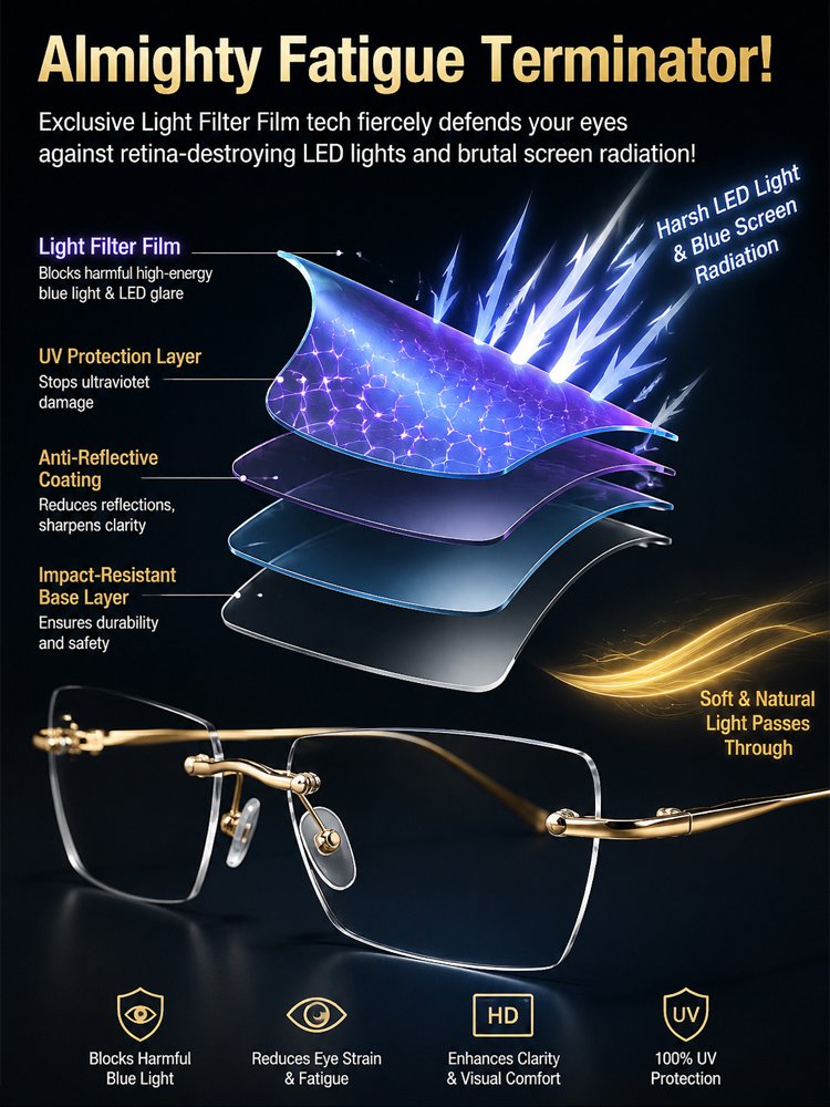 【All-day Wear Without Pressure】Intelligent Ultra-light Frameless Glasses