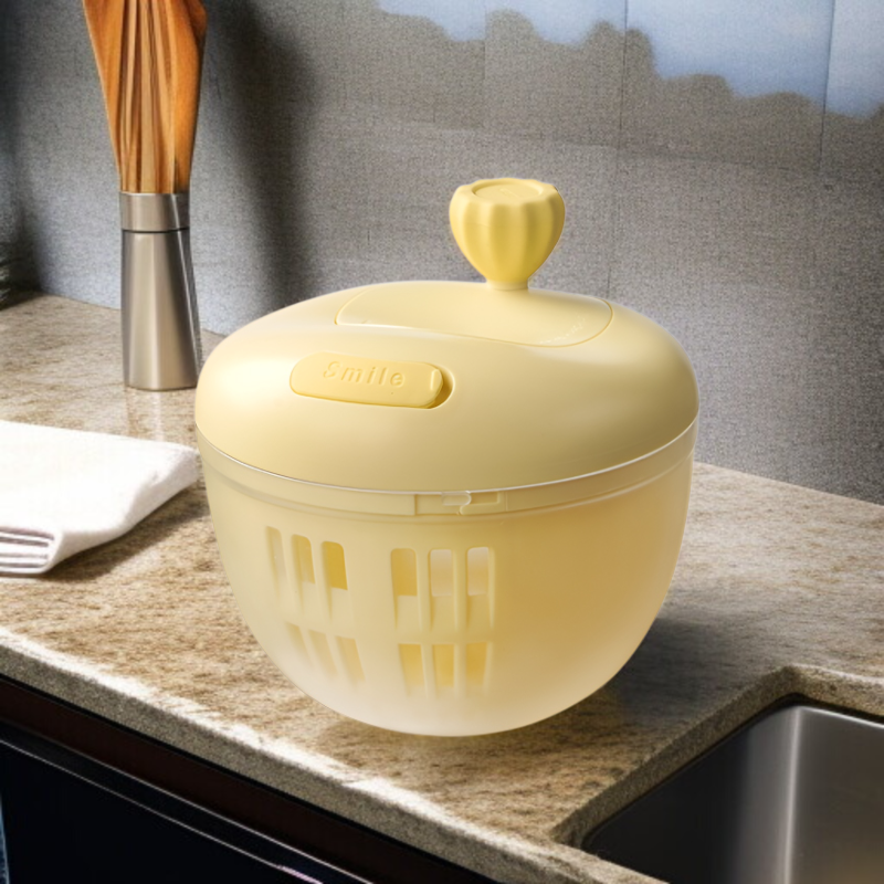 サラダ野菜乾燥機 家庭用排水乾燥機 果物 手動 水かご キッチンツール 野菜洗い桶 工芸品