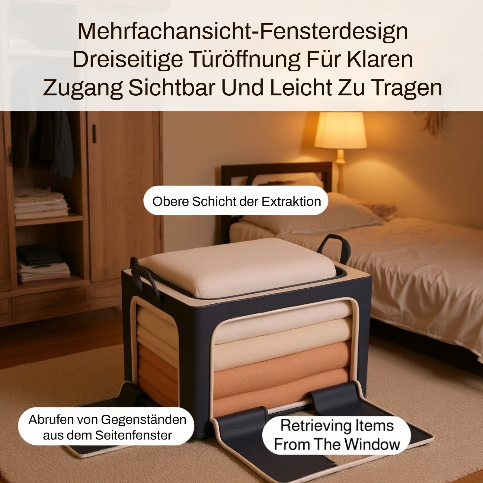 Kleidungslagerbox mit viel Stauraum
