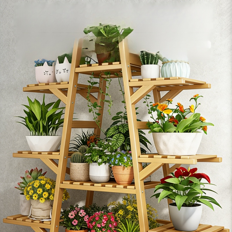 陽台客廳藤條多層花架多肉植物花盆架