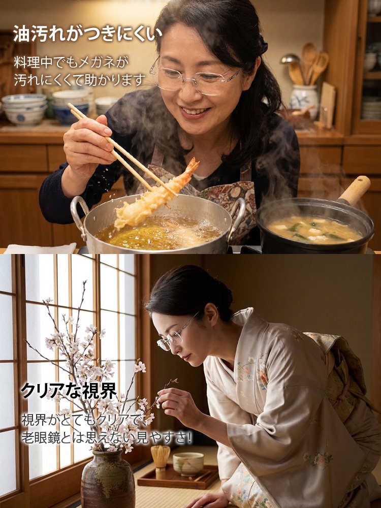 調光＆自動焦点調整チタン老眼鏡