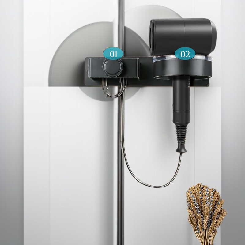 ヘアドライヤー収納ラックパンチングなしストレートヘアアイロンブラケットヘアアイロン理髪ツール収納ラックヘアドライヤーハンガー