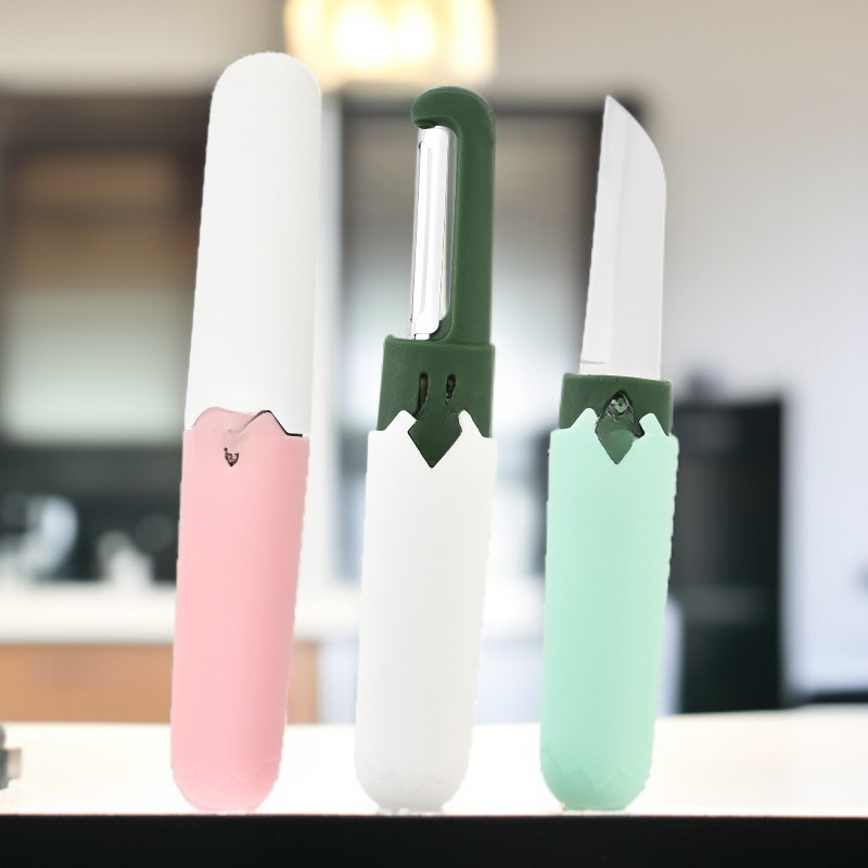 Couteau ménager compact multifonction, éplucheur double tête pour fruits