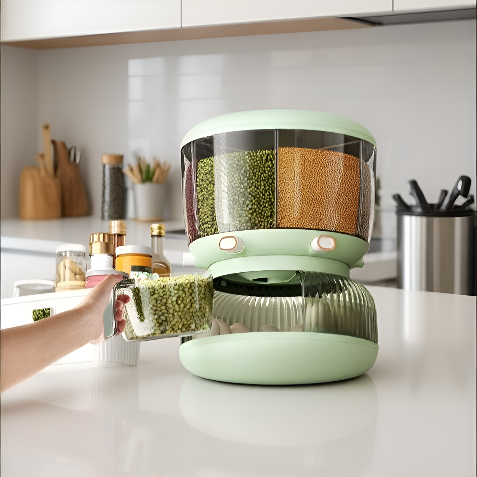 大容量雜糧分格收納桶細節圖