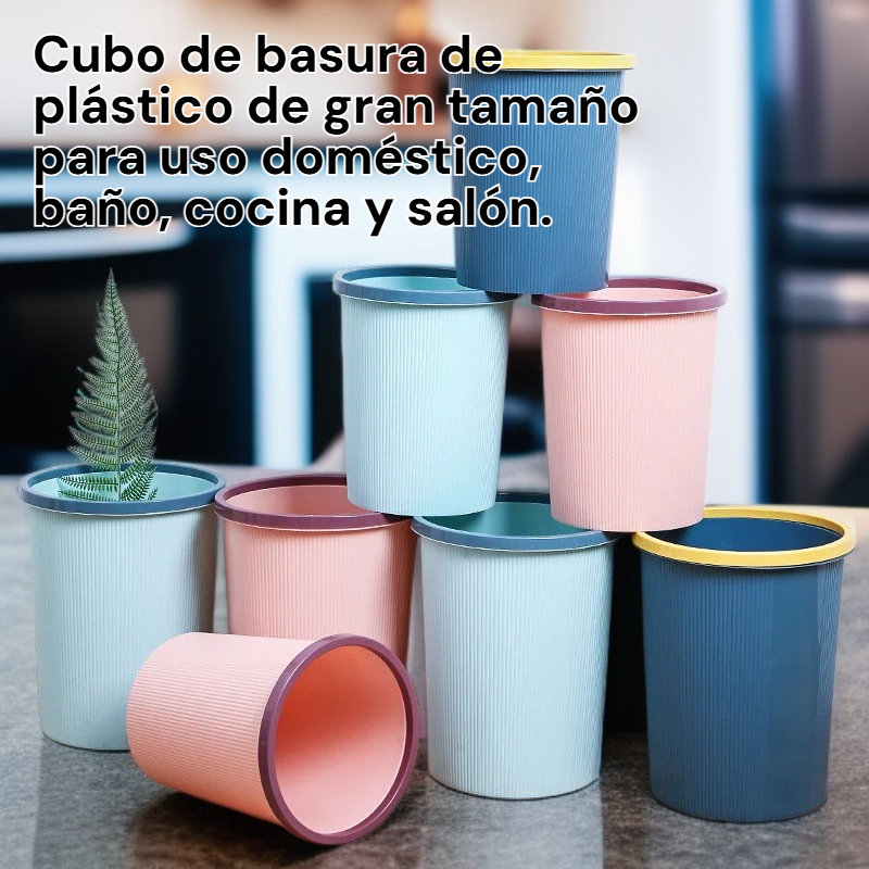 Contenedor de basura grande sin tapa para hogar, cocina, baño y sala de estar