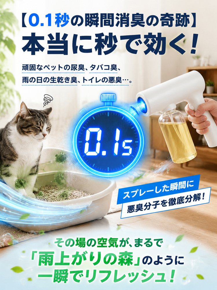 ナノブルーライト・プロバイオティクス配合除菌消臭スプレー