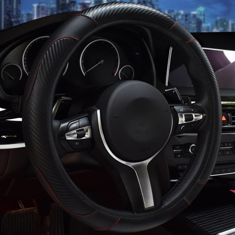 Universal Four-Season Leather Steering Wheel Cover without Inner Ring