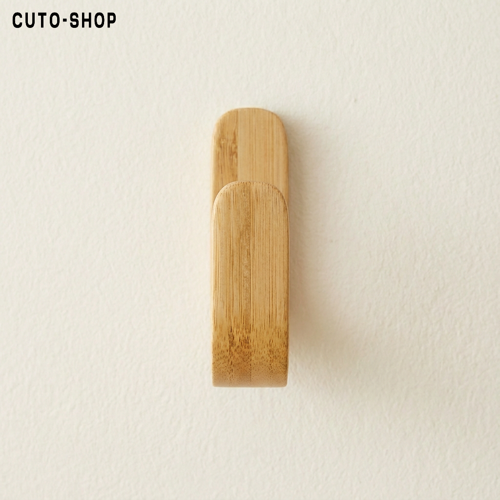 Gancho de bambú para toallas de baño 