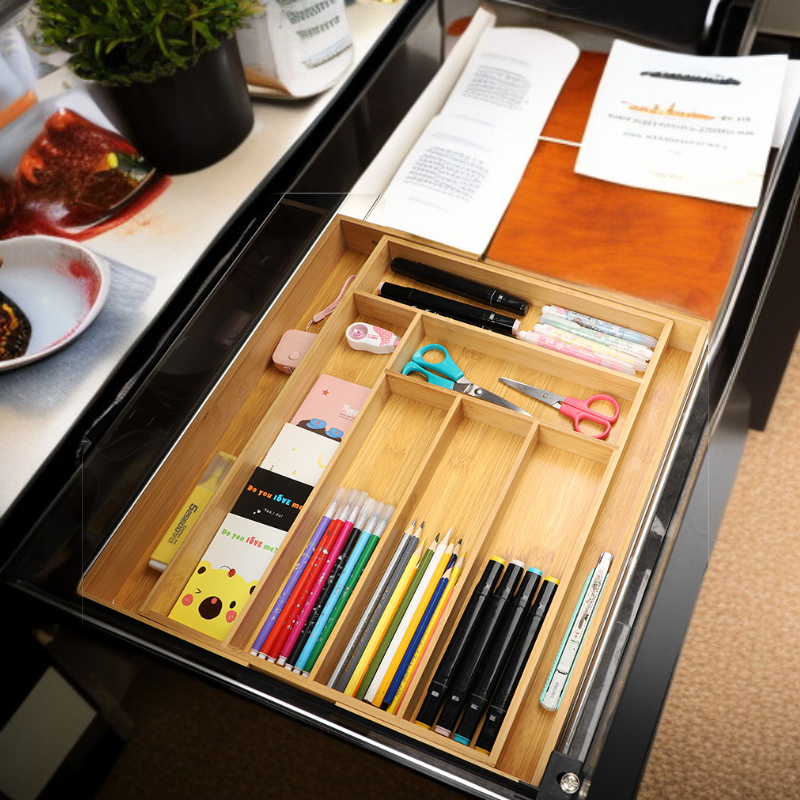 バンブー・オーガナイザー 引き出しロック式カトラリーオーガナイザー ソファ収納バンブーボックス ボックス・オーガナイザー