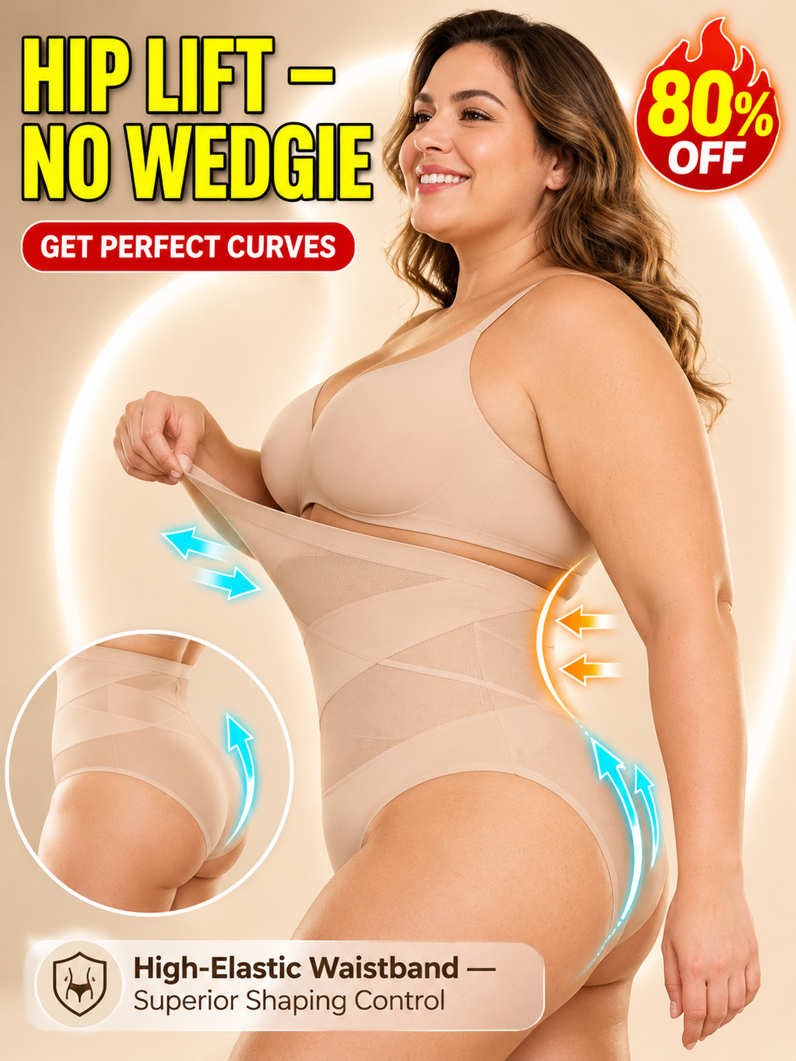 (Instantly Slim 10kg) Plus-Size Women's High-Waist Tummy Control Panties