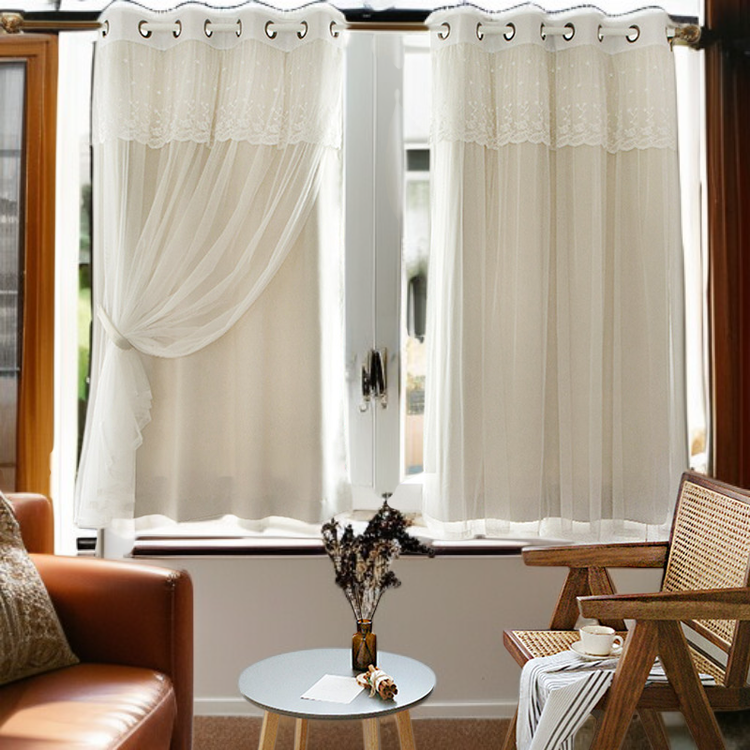 발코니용 백사 십자 마사 커튼 인테리어