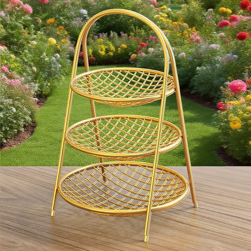 家用多層茶點水果盤分層設計展示