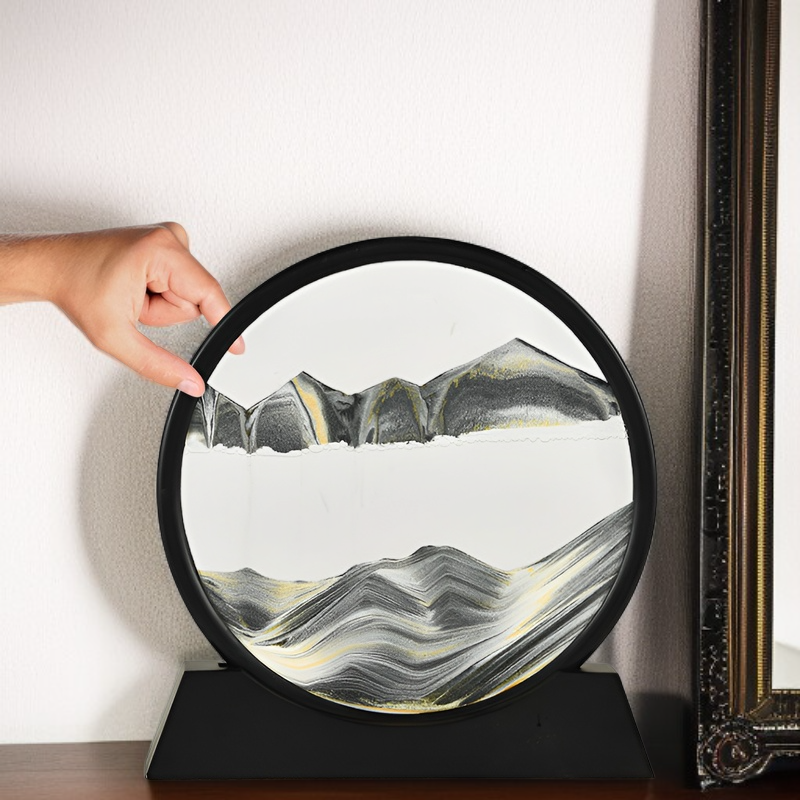  لوحة رملية ديكور للصالون، ساعة رملية، لوحة فنية متحركة، تزيين المنزل