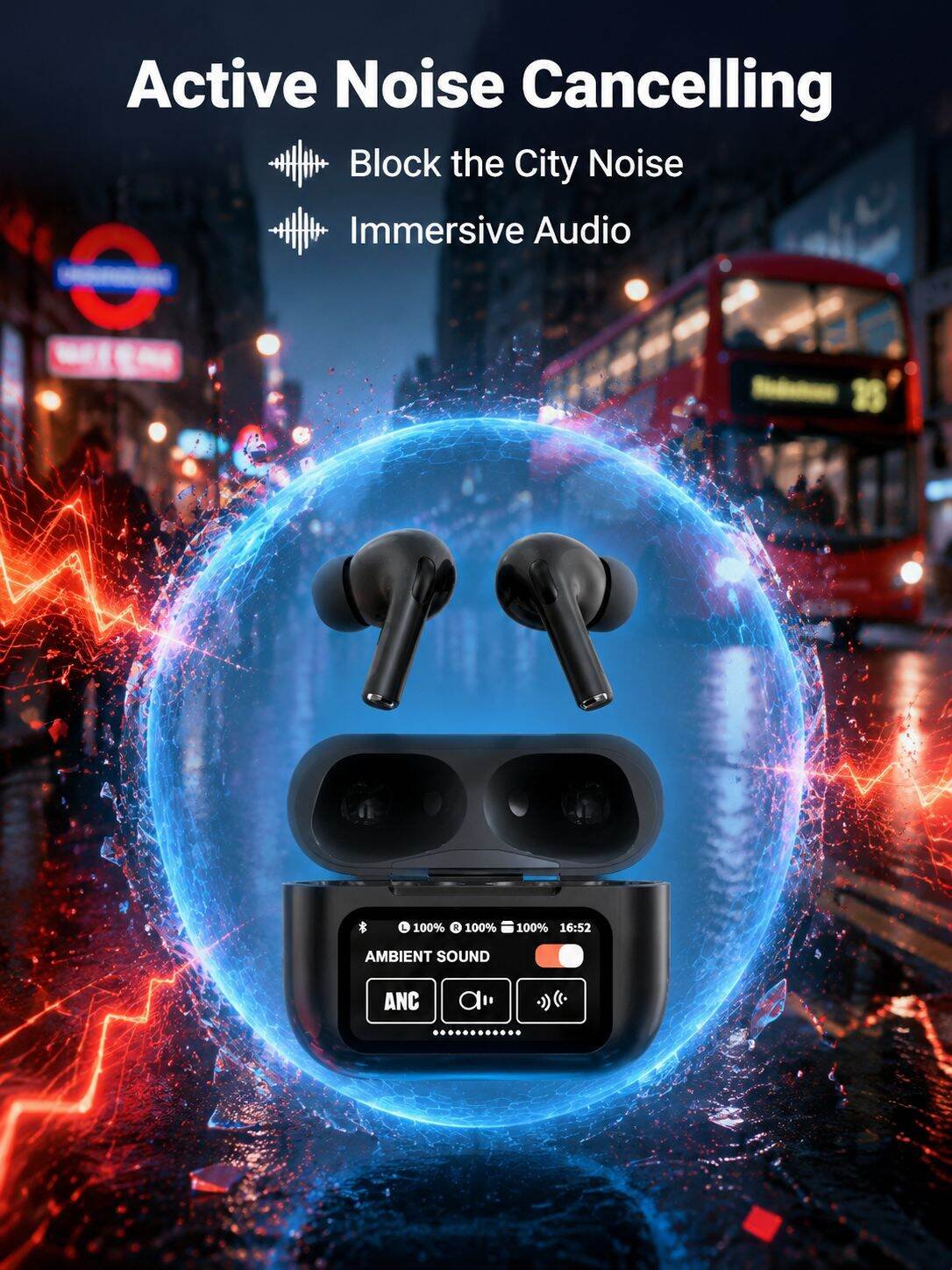 【ANC Dual Noise Cancellation】Wireless Earphones A9pro