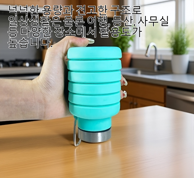 휴대용 실리콘 컵 캠핑용