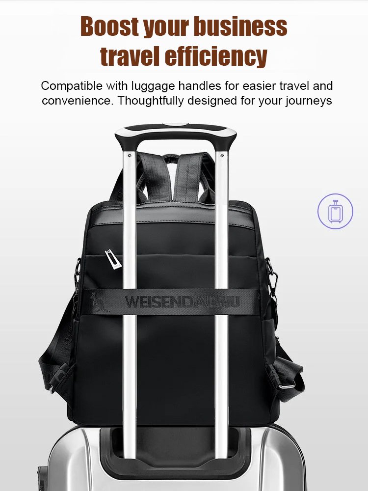 【Compatible with Trolley Cases】Multi-Carry Thickened Oxford Cloth Backpack