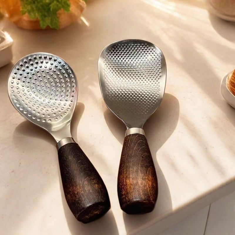 Stand-up stainless steel non-stick rice scoop