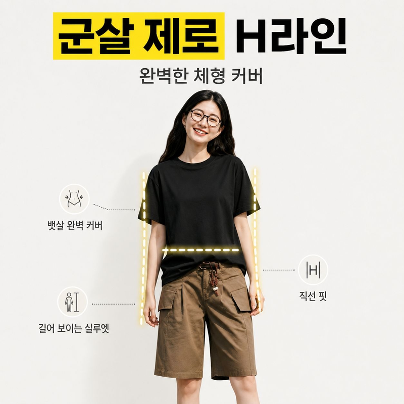 슬림핏 정어깨 반팔 상의