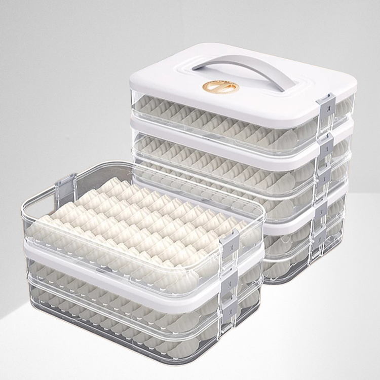  4-Layer Dumpling Storage Box, Refrigerator Organizer